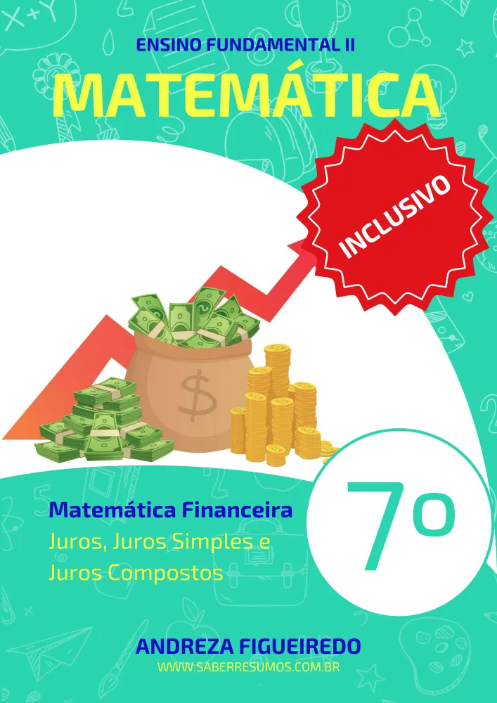 790 - Matemática - Aprendizado Inclusivo - Matemática Financeira - Juros, Juros Simples e Juros Compostos - 7º ano - PDF com 8 páginas Imagem