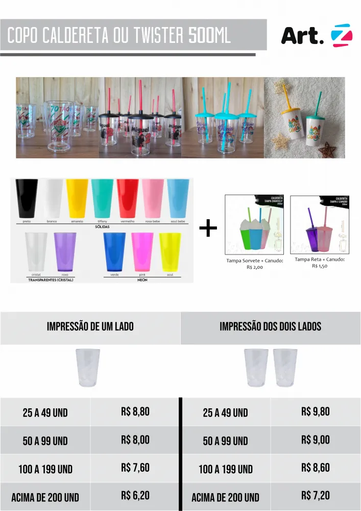 Copo Caldereta ou Twister 500ml