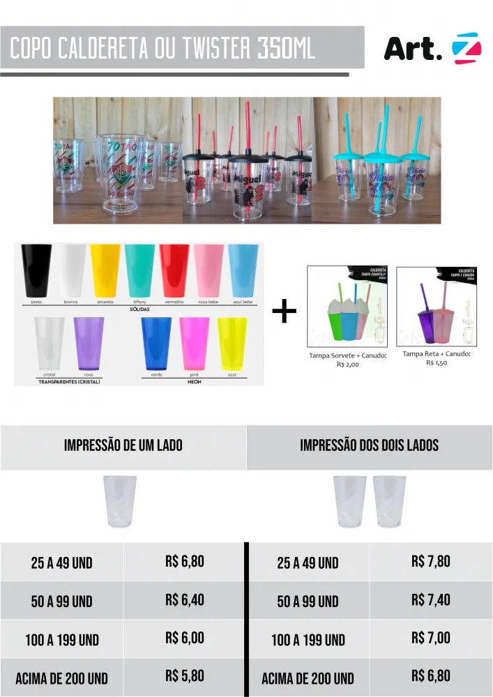 Copo Caldereta ou Twister 350ml