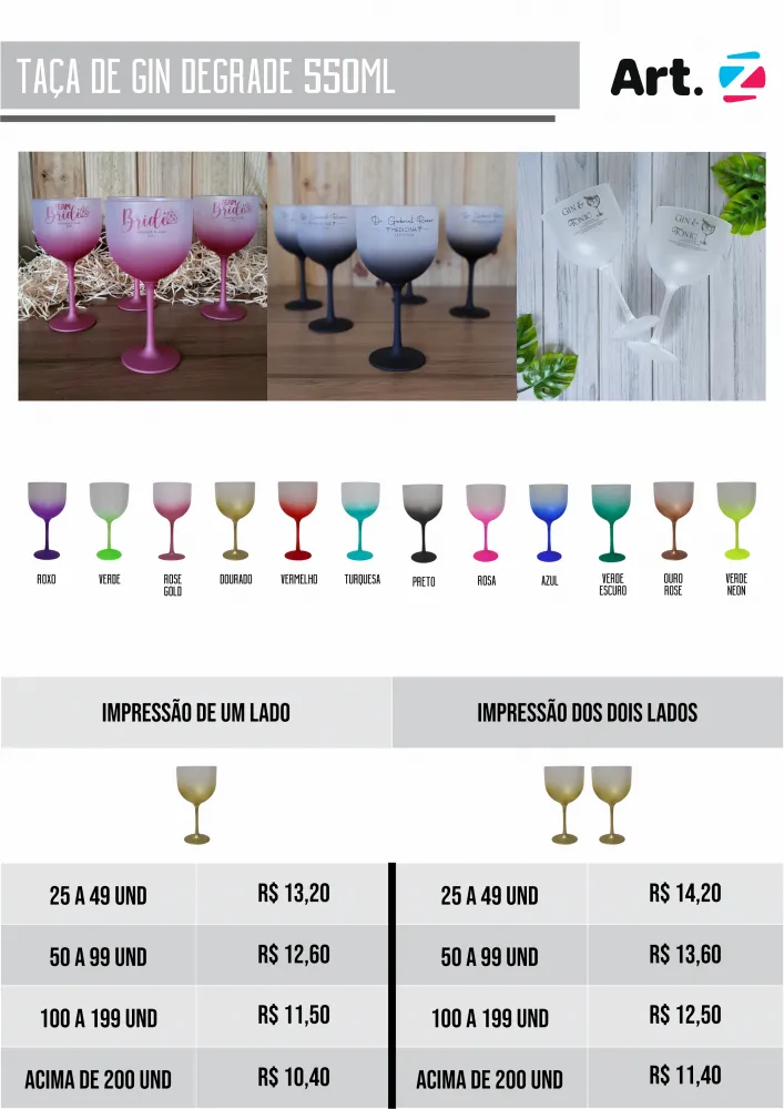 Taça de Gin  Degrade 550ml