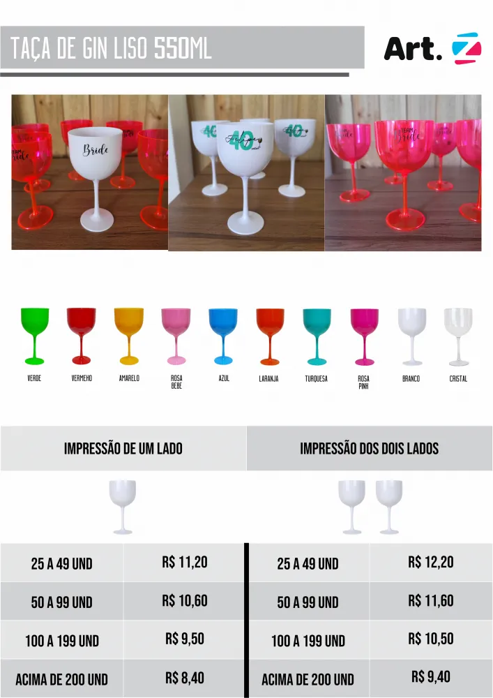 Taça de Gin  Liso 550ml