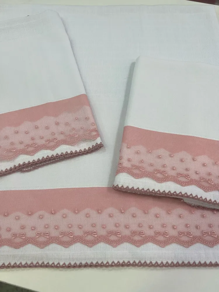 KIT 3 PÇS  C/ VOIL barra lisa/Picueta rose lç