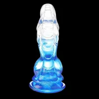 DILDO DUO NA COR TRANSPARENTE E VERMELHA EM SILICONE JELLY  .                                                                       LIBYSEXSHOP - Foto 12