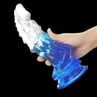 DILDO DUO NA COR TRANSPARENTE E VERMELHA EM SILICONE JELLY  .                                                                       LIBYSEXSHOP - Foto 14