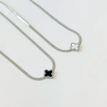 Colar Chocker Fita Trevo - Aço Inox 316L