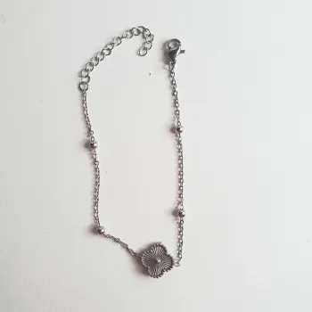Pulseira De Trevos Texturizada Cravejada - Aço Inox 316L
