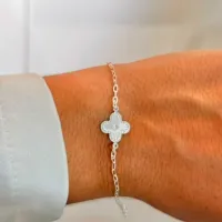 Pulseira De Trevos Texturizada Cravejada - Aço Inox 316L - Foto 2