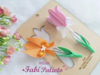 G1.841  Gabarito de Moldes em Tulipas Ponteiras Fofas