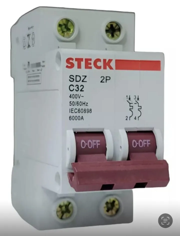 STECK Disjuntor  bipolar 32a 6000ma 6Ka