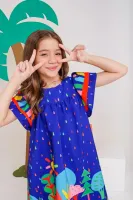 Vestido Lili Floresta Lúdica Azul - Foto 3