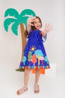 Vestido Lili Floresta Lúdica Azul - Foto 4