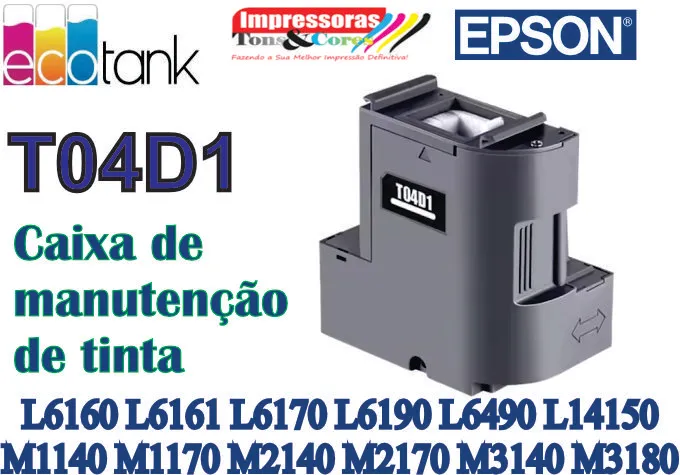 Caixa de manutenção p/ Epson T04-d1 T04d1 L6161 L6171 L6190 L6191 M2170