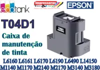Caixa de manutenção p/ Epson T04-d1 T04d1 L6161 L6171 L6190 L6191 M2170