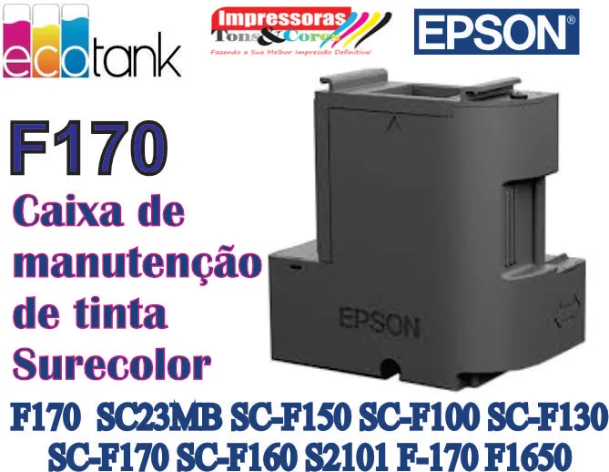 Caixa de manutenção p/ Epson Surecolor F170 SC23MB SC-F150, SC-F100, SC-F130, SC-F170, SC-F160, S2101, F-170, F160, F150