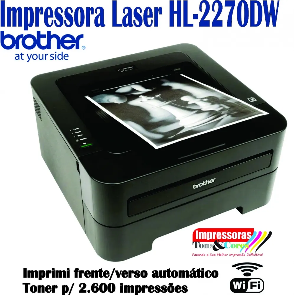 Impressora Laser monocromática Brother HL-2270dw c/ toner p/ 2.600 impressões
