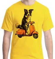 Camiseta adulto ou infantil Cachorro boder collie lambreta - Foto 4