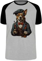 Camiseta adulto ou infantil Cachorro detetive fumando - Foto 3
