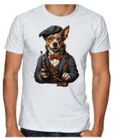 Camiseta adulto ou infantil Cachorro detetive fumando - Foto 5