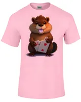 Camiseta adulto ou infantil Castor poker esquilo carta rato roedor canastra - Foto 5