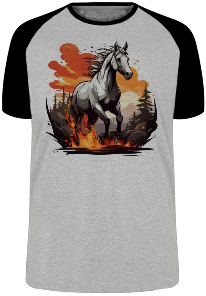 Camiseta adulto ou infantil Cavalo de fogo crioulo raça