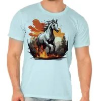 Camiseta adulto ou infantil Cavalo de fogo crioulo raça - Foto 5