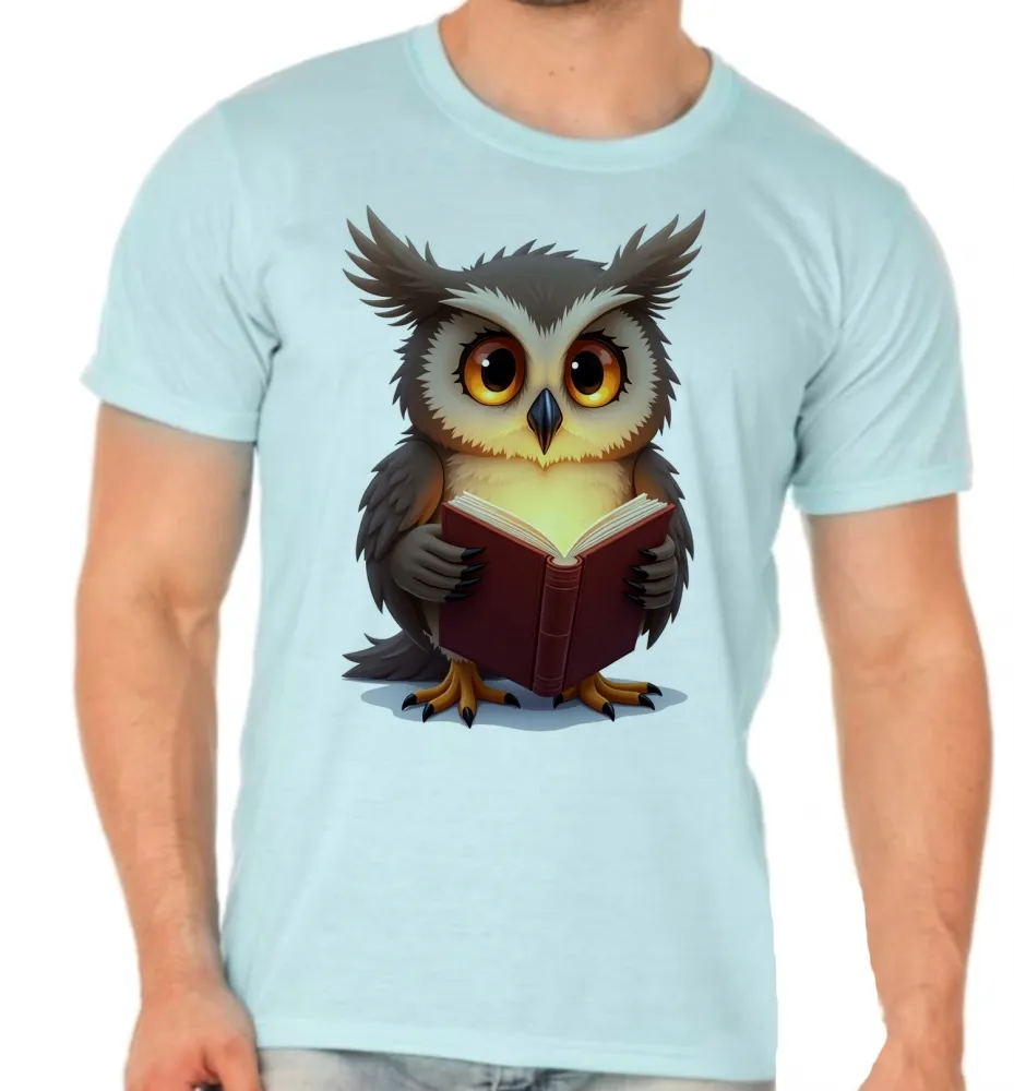 Camiseta adulto ou infantil coruja leitura intelectual livro