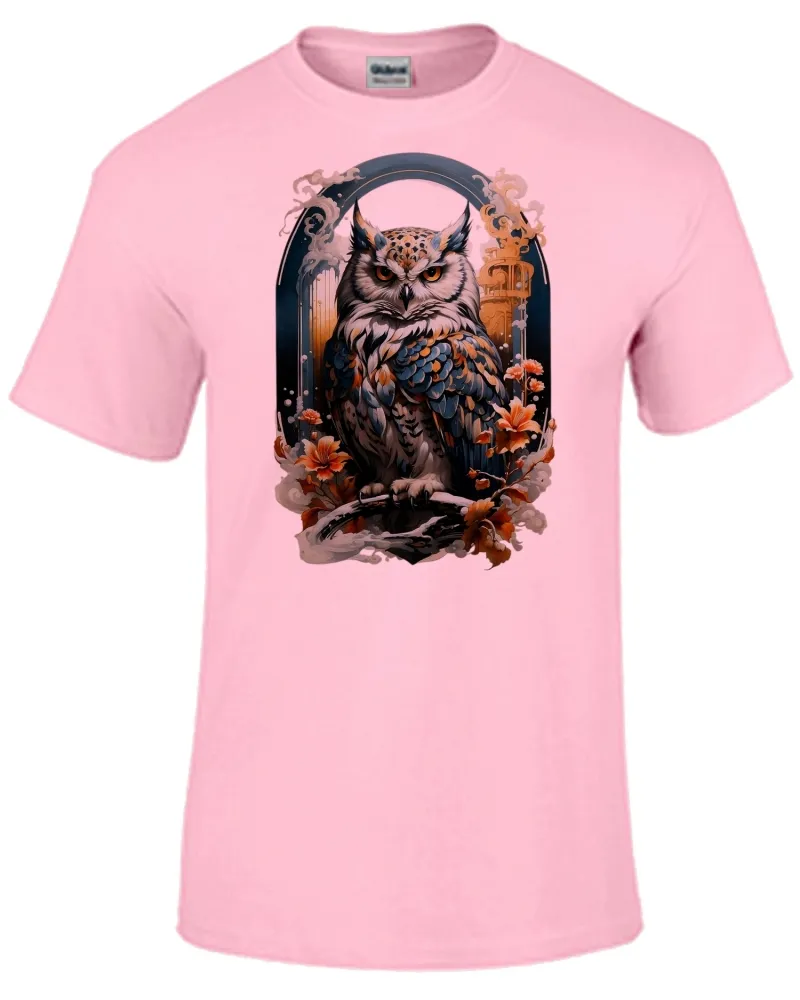 Camiseta adulto ou infantil Coruja pássaro ave rapina Imagem