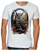 Camiseta adulto ou infantil Coruja pássaro ave rapina - Foto 2