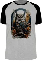 Camiseta adulto ou infantil Coruja pássaro ave rapina - Foto 4
