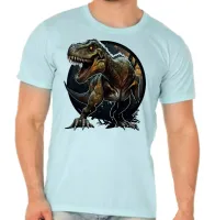 Camiseta adulto ou infantil dinossauro Rex Jurassic - Foto 5