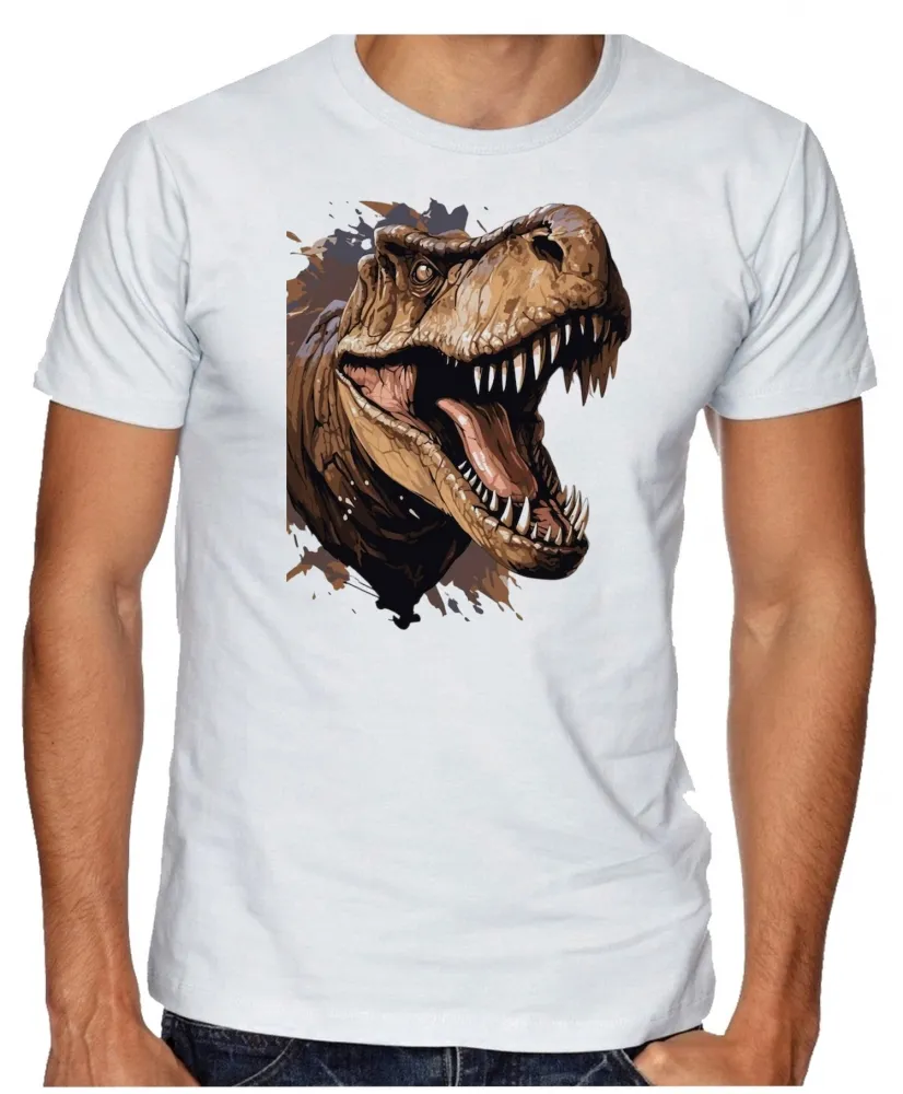Camiseta adulto ou infantil dinossauro rex repitil Imagem