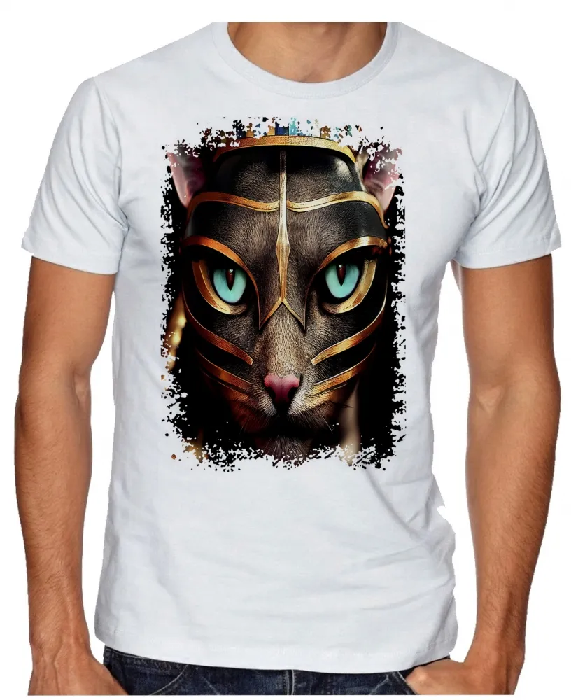Camiseta adulto ou infantil Gato Egipcio Egito pirâmide Imagem