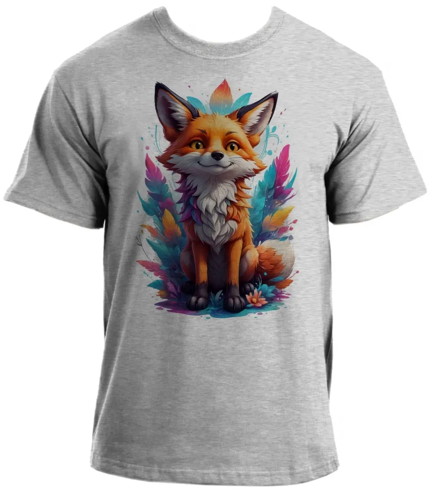 Camiseta adulto ou infantil Raposa fox colorida