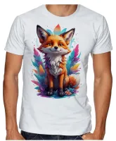 Camiseta adulto ou infantil Raposa fox colorida - Foto 2