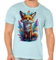 Camiseta adulto ou infantil Raposa fox colorida - Foto 5