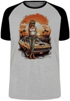 Camiseta adulto ou infantil Carro antigo corvete praia sol - Foto 3