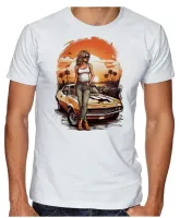 Camiseta adulto ou infantil Carro antigo corvete praia sol - Foto 4