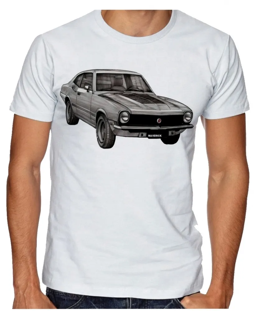 Camiseta adulto ou infantil Ford Maverick v8 carro antigo Imagem