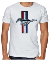 Camiseta adulto ou infantil Mustang cavalo de raça americano - Foto 2