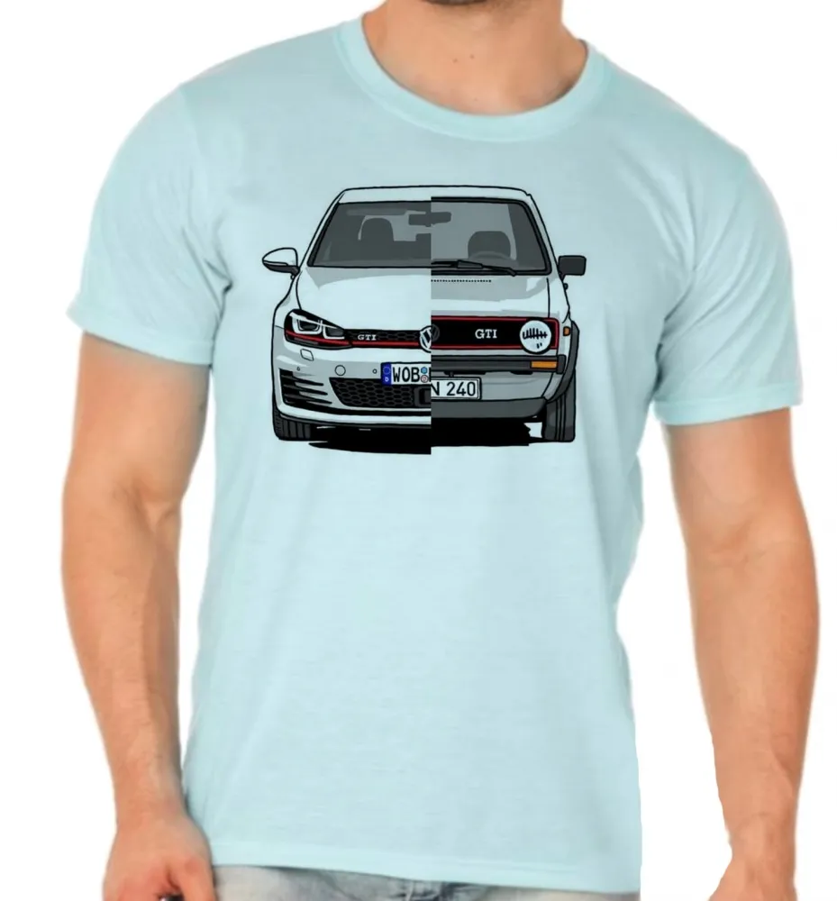 Camiseta adulto ou infantil Volkswagen golf gti antigo e novo