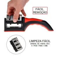 Kit 3 Descascadores Inox Legumes E Amolador Faca Afiador Profissional com cabo 3 EM 1 - Foto 4