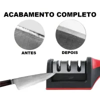 Kit 3 Descascadores Inox Legumes E Amolador Faca Afiador Profissional com cabo 3 EM 1 - Foto 6