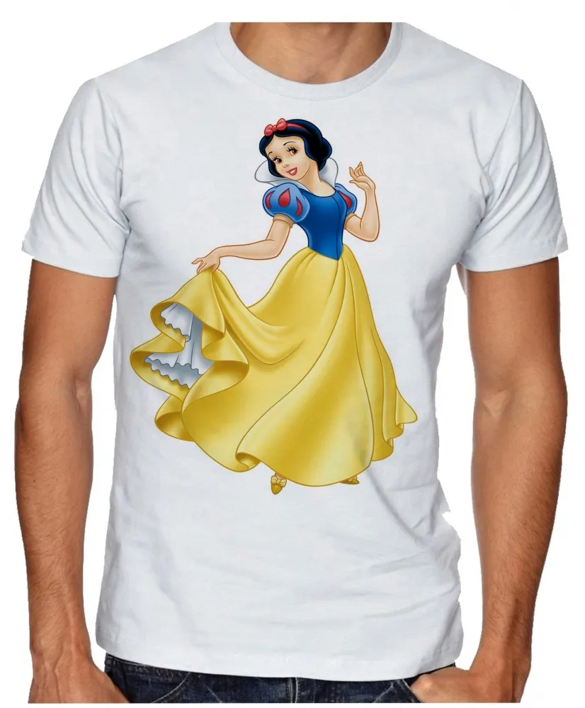Camiseta adulto ou infantil Branca de neve princesa da maça