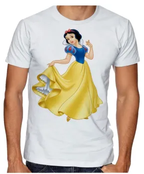 Camiseta adulto ou infantil Branca de neve princesa da maça