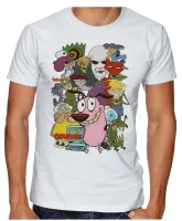 Camiseta adulto ou infantil Coragem cão covarde Vilão - Foto 2