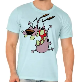 Camiseta adulto ou infantil Coragem o cão covarde desenho - Foto 2