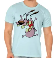 Camiseta adulto ou infantil Coragem o cão covarde desenho - Foto 2