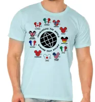 Camiseta adulto ou infantil Disney park paises mundo - Foto 5