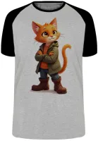 Camiseta adulto ou infantil Gato de botas colorido - Foto 4
