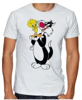 camiseta adulto ou infantil Gato frajo e Piu piu amigos - Foto 2